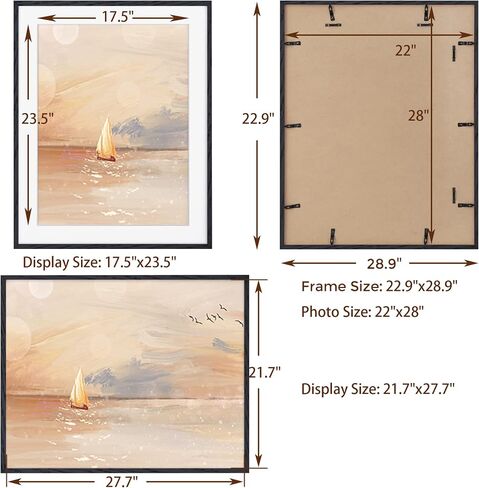 22 × 28 إطار صورة ، 22 × 28 إطار الملصقات - خشب البلوط الصلب والزجاج الحقيقي المقسى ، 22 "x28" إطار الخشب ، 22 × 28 إطار صورة مصحوب إلى 18x24 ، 22 × 28 إطارًا فنيًا ، لون خشبي طبيعي in Saudi Arabia