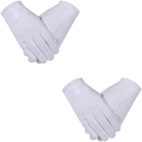 القفازات الرسمية للرجال البيضاء - Pallbearer ، Masonic ، Parade ، Tuxedo ، Cosplay Pack of 4 Gloves (2 أزواج) in Saudi Arabia