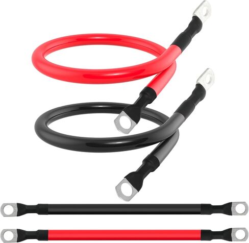 4 AWG Battery Cable 4 Gauge Battery Cables 4AWG Battery Power Inverter Wires Cables with 3/8 inch Lugs for Solar Systems, RVs, Campers, Travel Trailers, Cars (1FT + 2FT) in Saudi Arabia