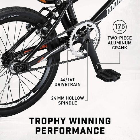 Mongoose Title Elite 24 BMX Race Bike with 24-Inch Wheels in Black for Advanced and Returning Riders, Featuring Professional-Grade 6061 Tectonic T1 Biaxial Hydroformed and Butted Aluminum Frame in Saudi Arabia