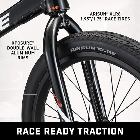 Mongoose Title Elite 24 BMX Race Bike with 24-Inch Wheels in Black for Advanced and Returning Riders, Featuring Professional-Grade 6061 Tectonic T1 Biaxial Hydroformed and Butted Aluminum Frame in Saudi Arabia