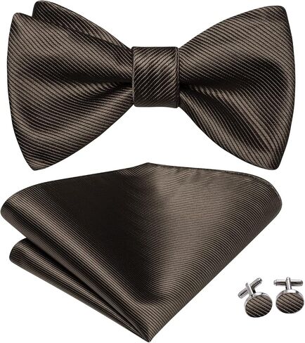 Hi-Tie Men's Bow Tie Self Tie Bow Ties Silk Paisley Formal Bowties Pocket Square Cufflinks Set for Wedding Tuxedo in Saudi Arabia