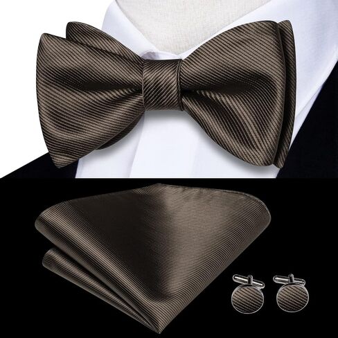 Hi-Tie Men's Bow Tie Self Tie Bow Ties Silk Paisley Formal Bowties Pocket Square Cufflinks Set for Wedding Tuxedo in Saudi Arabia