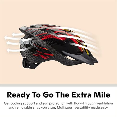 Schwinn Thrasher Bike Helmet, Lightweight Microshell Design, Child, Flames in Saudi Arabia