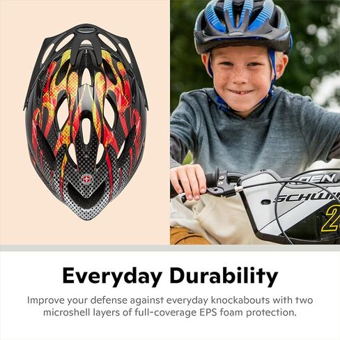 Schwinn Thrasher Bike Helmet, Lightweight Microshell Design, Child, Flames in Saudi Arabia