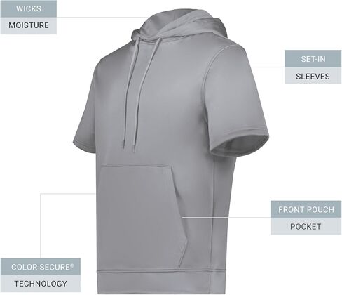 Augusta Sportswear Men's Wicking Fleece Short Sleeve Hoodie in Saudi Arabia