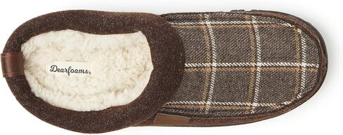 Dearfoams Men's Wyatt Woven Plaid and Microwool Clog Slipper in Saudi Arabia
