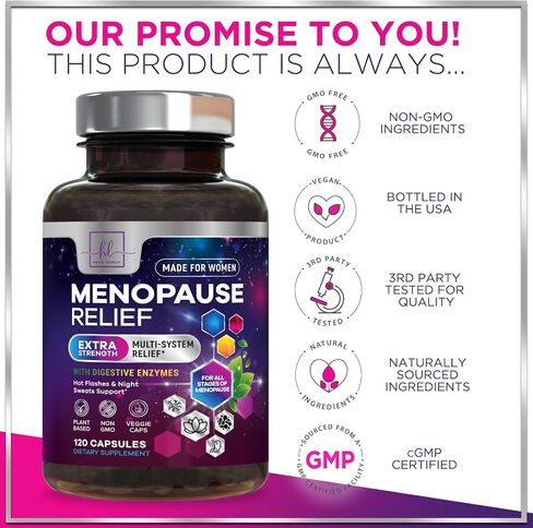 Menopause Supplements for Women - 8 Billion CFU Probiotics, Hot Flash, Night Sweats & Menopause Relief Probiotic for Vaginal, Digestive Health & Immune Support with Black Cohosh - 120 Capsules in Saudi Arabia