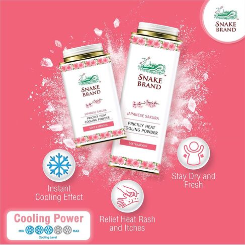 Snake Brand Prickly Heat Cooling Powder for Everyday Use - Anti-Chafing, Heat Rash Relief, Ocean Fresh Kelp Scent (4.9 Oz / 140g) in Saudi Arabia