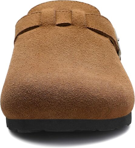 HOMETRUE Mens Suede Clogs Slippers Sandals with Cushioned Cork-Footbed in Saudi Arabia