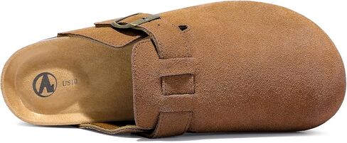 HOMETRUE Mens Suede Clogs Slippers Sandals with Cushioned Cork-Footbed in Saudi Arabia