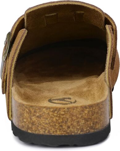 HOMETRUE Mens Suede Clogs Slippers Sandals with Cushioned Cork-Footbed in Saudi Arabia