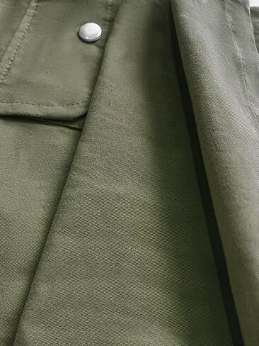 Girl's Elastic High Waist Cargo Pants Wide Leg Trousers with Flap Pocket, 3-14 Years in Kuwait