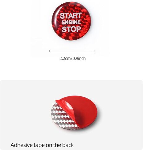 محرك Betterhumz Car Engine Start Button ملصق متوافق مع Audi A3 8y S3 RS3 Sportback 2021-2025 مقبض ألياف الكربون الإكسسوارات الداخلية للضبط (أسود) in Kuwait