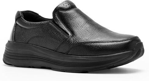 Men's Orthopedic Leather Dress Walking Shoes: Comfortable Orthotic Plantar Fasciitis Oxford Shoes with Arch Support, Flat Feet Casual Business Slip-On Loafers for Foot and Heel Pain Relief in Saudi Arabia