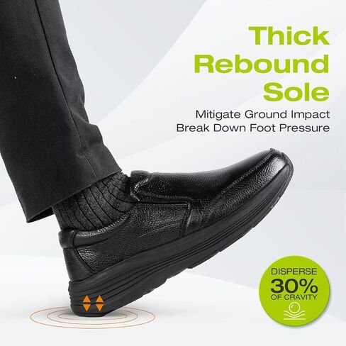 Men's Orthopedic Leather Dress Walking Shoes: Comfortable Orthotic Plantar Fasciitis Oxford Shoes with Arch Support, Flat Feet Casual Business Slip-On Loafers for Foot and Heel Pain Relief in Saudi Arabia