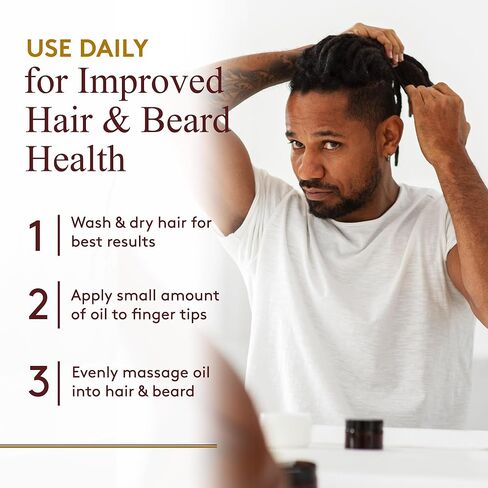 OKAY | Men's Castor Oil Beard and Hair Growth Oil Lightweight | For All Hair Types & Textures | Stimulates Hair Growth | Readily Absorbed | Free of Silicone & Paraben | 4 oz , brown in Saudi Arabia