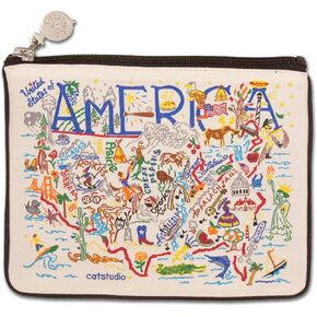 Catstudio Zipper Pouch, America Travel Toiletry Bag, 5 x 7, Ideal Patriotic Gift, Makeup Bag, Dog Treat Pouch, or Purse to Hold Phone, Organize Supplies for USA Lovers