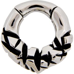 6GA 316L Stainless Steel Crinkled Texture Design Hinged Clicker Ring for Stretched Piercings in Saudi Arabia