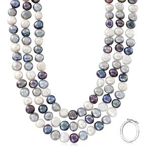 Ross-Simons 10-11mm Multicolored Cultured Baroque Pearl Long Endless Necklace With Sterling Silver Shortener. 64 inches