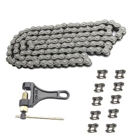 420 سلسلة دراجات نارية 132 روابط مع قواطع السلسلة متوافقة مع 50 70 90 110cc 125cc 196cc 212cc Coleman Taotao Baja Kazuma الصينية ATV 420 سلسلة الدراجة الأوساخ مع 10 روابط رئيسية