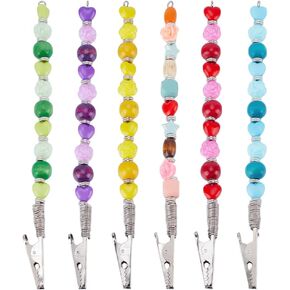 6pcs بطاقة الائتمان CLAT CLIP PULLERS ACRYLIL HEART FLOADS BEADS CREDIT CRADE CLAPLers Natural Maple Wood CREDIT