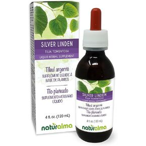 Naturalma Silver Linden (Tilia tomentosa) Flower and Bract (Leaf) Alcohol-Free Tincture - 4 fl oz Liquid Extract in Drops - Herbal Supplement - Vegan
