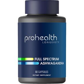 ProHealth Ashwagandha Supplement 60 Capsules, Organic Root Extract & Powder, Ashwagandha for Women & Men, Supports Stress & Sleep