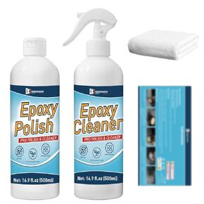 Resin Polishing Kit, Resin Polish 16oz and Cleaner 16oz, Epoxy Polish Removes Scratches & Scuffs, Suitable for Epoxy, Metal, Jewelry Grinding and Polishing