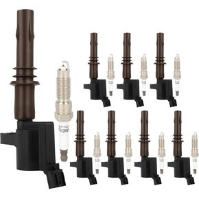 SCITOO Ignition Coil Coils & Iridium Spark Plugs fit for Ford for Lincoln Expedition F450 F550 Super Duty Navigator 4.6L 5.4L 6.8L DG521 8 ignition coils for 8 iridium Spark Plugs