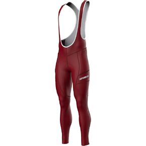 Sparx Men Winter Cycling Thermal Roubaix Bib Tights Padded Bib Pants High Viz Bike Leggings (Burgundy, 3XL)
