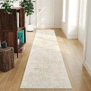 Art & Tuft 2x8 Runner Rug-سجاد عداء قابل للغسل ، سجادة عداء غير قابلة للانزلاق للواحات ، 2x8 سجادة عداءة المطبخ غرفة الغسيل سجادة رمي السجاد لمدخل غرفة نوم ، غرفة معيشة بيج