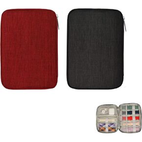 2Pack Watch Band Case Bands Storage Careing Case Case Watch Watch Organizer (Black and Red)
