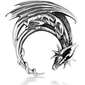 WithLoveSilver Sterling Silver 925 Charm Crescent Moon Dragon Pendant