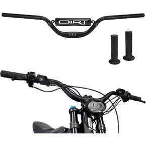 Motorcycle Heighten Handlebar + Pad+ Crossbar + Grips 4MM Thickness Handle Bar CNC for Surron Sur Ron LBX Talaria Sting MX3/R MX4 Talaria XXX E-Ride Pro SS Rawrr Mantis Black,31.8-22mm