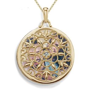 PicturesOnGold.com Yellow Gold Swivel Round Photo Locket