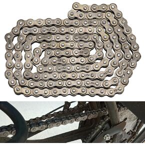 1 PC Auto Drive Chain ، سلسلة 25H 132-Link ، روابط موصل سلسلة الأسطوانة المعدنية ، Universal لمعظم الطرق الوعرة ، دراجة نارية ، ATV (بني)