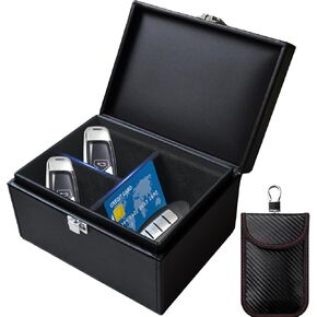 مانع إشارة مربع Faraday Key FOB لمفاتيح السيارات ، مربع حظر إشارة مفتاح السيارة FOB ، FARADAY RFID دخول بدون مفتاح قفص آمن