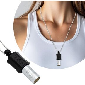 Anxiety Necklace 528 Hz Breathing Meditation Whistle Mindfulness Device for Stress Relief Calm Meditation Adjusting Breathing Anxiety Relief Necklace, Stress Relief Gift for Men Women-Silver