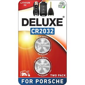 بطاريات استبدال مفتاح FOB لبورشه (Cayenne Macan 911 Panamera Boxster Taycan Cayman 718 918 S GT GTS Turbo Cabriolet Carrera Coupe Targa) Remote FOB (2-Pack) (دليل التوفيق)