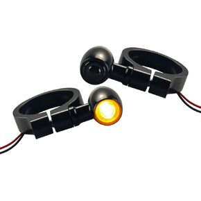 Universal Motorcycle Front Fork Turn Signals LED Lights 41mm Mounting Holes Indicators Compatible with Harley Dyna Road King Honda Kawasaki Yamaha Suzuki