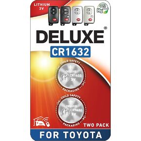 بطاريات استبدال مفتاح تويوتا فوب CR1632 لبريوس (10-15) ، كورولا (09-14) ، كامري (07-11) ، 4Runner (10-19) ، RAV4 (07-12) ، Highlander (08-13) ، Venza (09-15) REMOTE FOB (2-PK)
