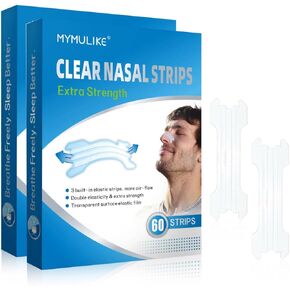 Nose Strips for Snoring, 120 Count Clear Nasal Strips Extra Strength for Sleep, Anti-Snoring Device Snoring Stopper for Improving Breathing When Sleeping and Sport