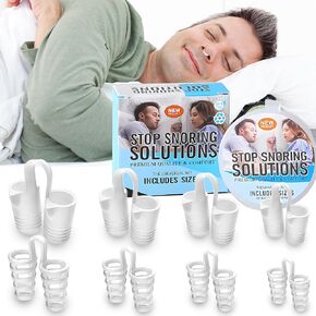 8 Pack Nasal Dilators, Anti Snoring Devices to Relieve Snore, Silicone Snore Stopper Breathing Aid Snoring - 2 Styles 4 Sizes Anti Snoring Nose Vents
