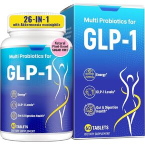 ملحق GLP-1 للنساء والرجال ، دعم GLP-1 الطبيعي ، 26 في 1 مع Akkermansia probiotic ، berberine ، inulin ، الكركم ، HMB ، GLP1 لمستويات GLP 1 ، التمثيل الغذائي*، هضمي وصحة الأمعاء-60 العد