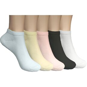 Women's Cotton Ankle Socks, Breathable Moisture-Wicking Sports Running Casual No Show Socks 5/10 Pairs