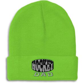 Speedy Pros Beanies for Men Hockey Dad C Embroidery Humor Team Winter Hats for Women Acrylic Skull Cap 1 Size