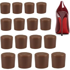 Heel Caps for High Heels, High Heel Protector Caps Tip Covers, Noise Reducing & Non-Slip Heels Protectors Protective Cap Replacement Tips for Shoes Women (8, Brown)