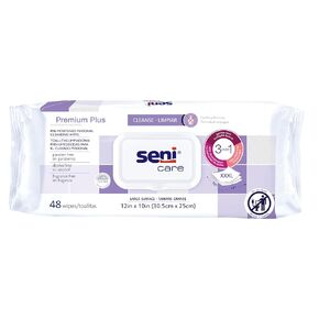 Seni Care Premium Plus XXXL (12 "× 10") ، مناديل تطهير شخصية مسبقًا للأسطح الكبيرة ، 48 COUNT (1 حزمة من 48 مناديل) ، يمكن التخلص منها