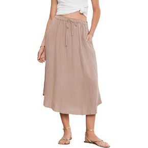 Velvet by Graham & Spencer Women's Nemy Woven Linen Skirt